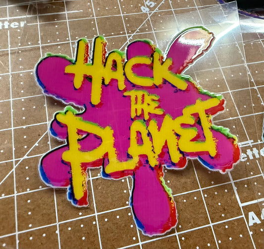 Hack the Planet! – Cult Classic Hackers Fan Art UV Vinyl Sticker Set