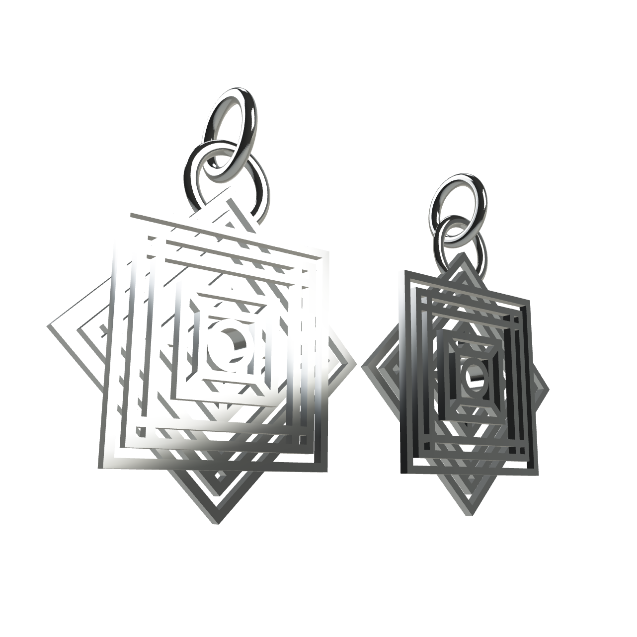 Vortex Pendant Earrings White Light Collection